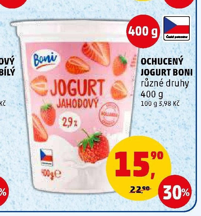 OCHUCENÝ JOGURT BONI různé druhy 400 g