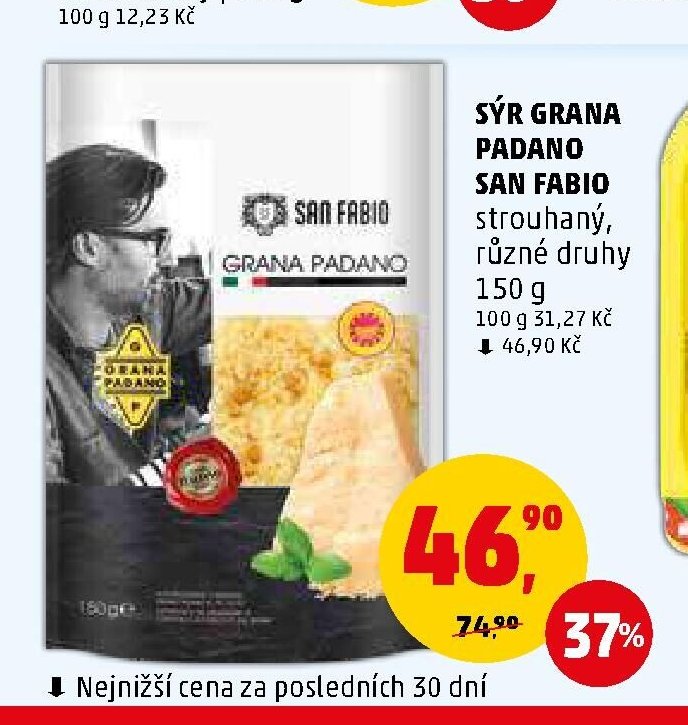 SÝR GRANA PADANO SAN FABIO strouhaný, různé druhy