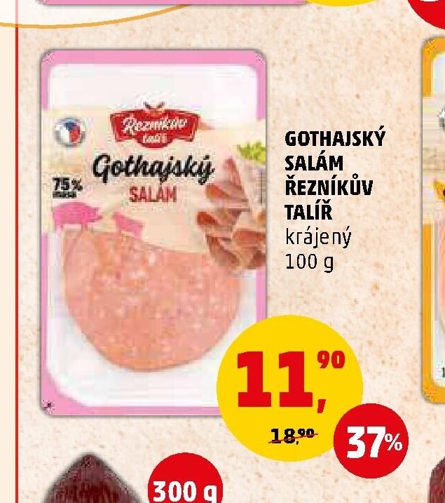 GOTHAJSKÝ SALÁM ŘEZNÍKŮV TALÍŘ krájený 100 g