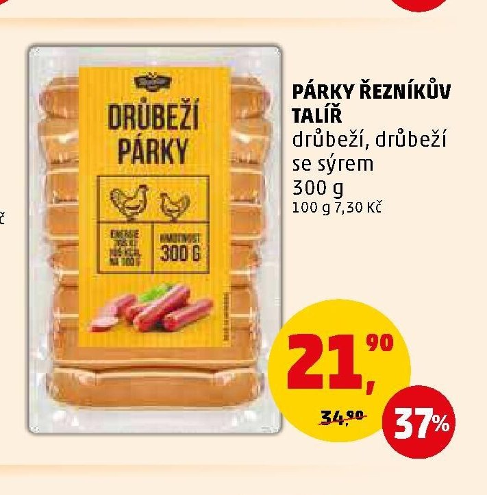 PÁRKY ŘEZNÍKŮV TALÍŘ drůbeží, drůbeží se sýrem