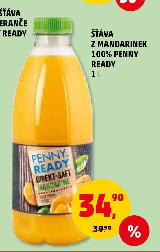 Šťáva z mandarinek 100% Penny Ready
