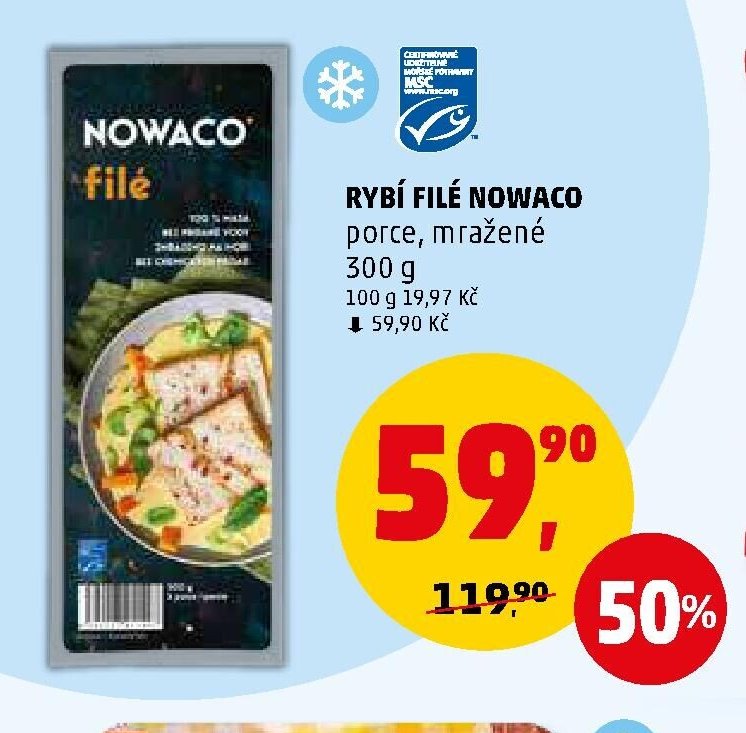 RYBÍ FILÉ NOWACO porce, mražené