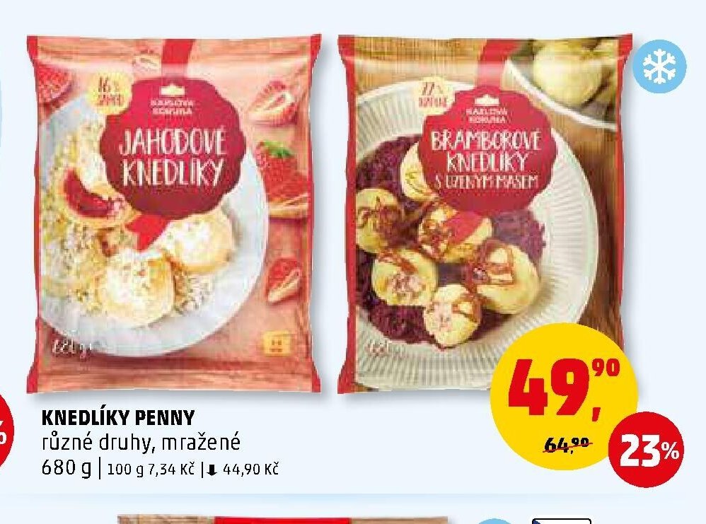 KNEDLÍKY PENNY různé druhy, mražené