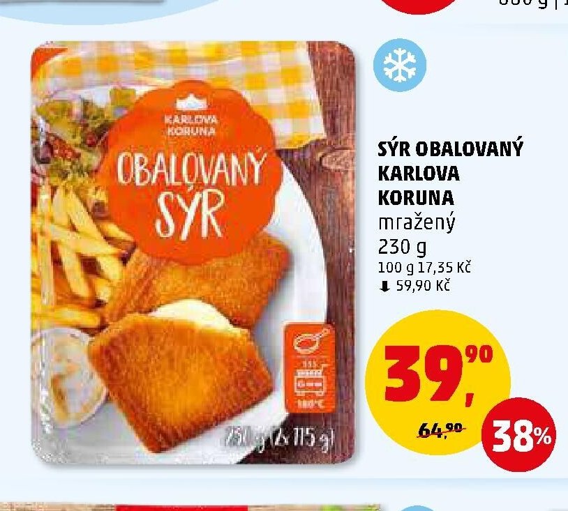 SÝR OBALOVANÝ KARLOVA KORUNA mražený