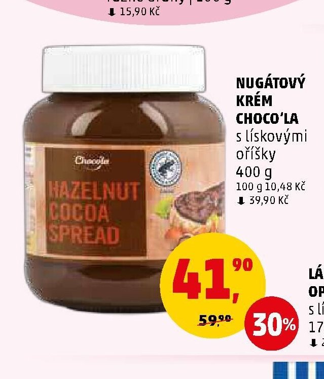 NUGÁTOVÝ KRÉM CHOCO'LA s lískovými oříšky