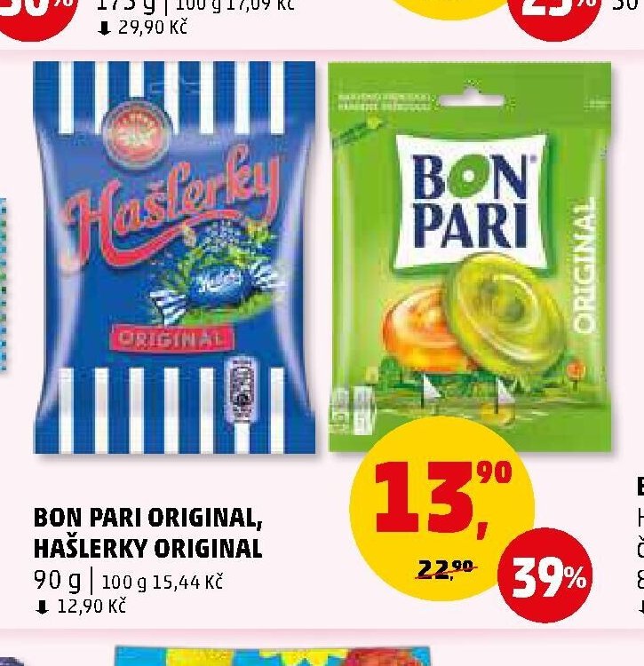 BON PARI ORIGINAL, HAŠLERKY ORIGINAL
