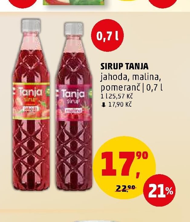 SIRUP TANJA jahoda, malina, pomeranč