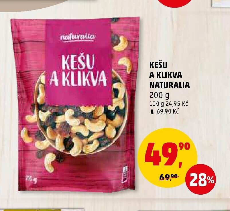 KEŠU A KLIKVA NATURALIA 200 g