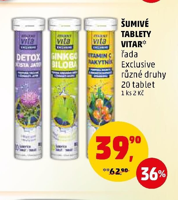 ŠUMIVÉ TABLETY VITAR 20 tablet
