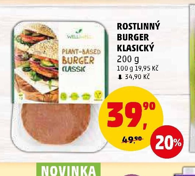 ROSTLINNÝ BURGER KLASICKÝ