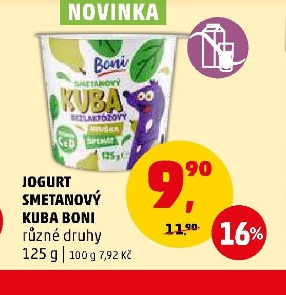 JOGURT SMETANOVÝ KUBA BONI různé druhy