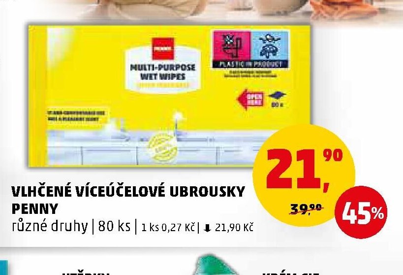 VLHČENÉ VÍCEÚČELOVÉ UBROUSKY PENNY