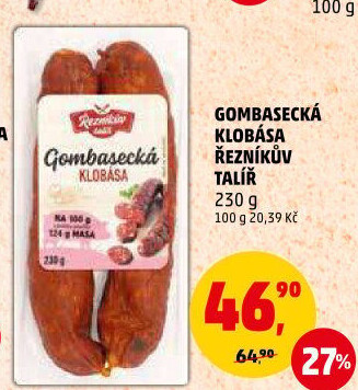 Gombasecká klobása Řezníkův talíř
