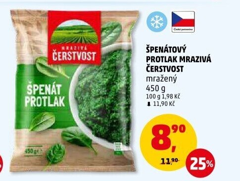 Špenátový protlak mražený Mrazivá Čerstvost