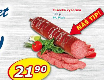 Salám Vysočina písecká Maso uzeniny Písek