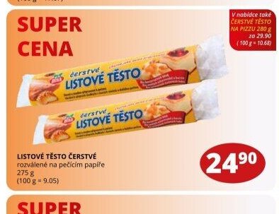 LISTOVÉ TĚSTO ČERSTVÉ
