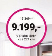 Skříň, šířka cca 221 cm