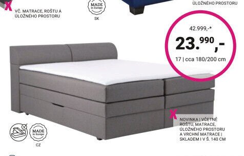 Postel, cca 180/200 cm
