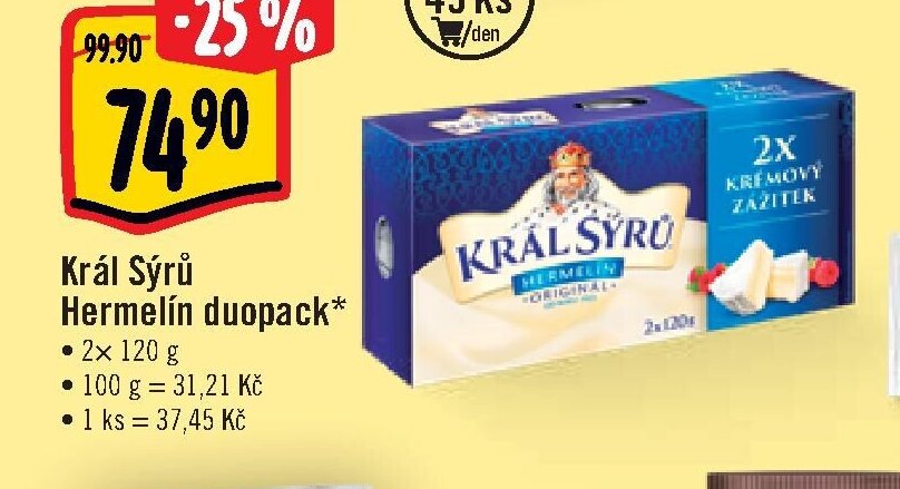 Král Sýrů Hermelín duopack