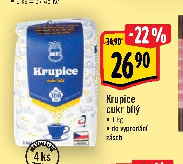 Krupice cukr bílý