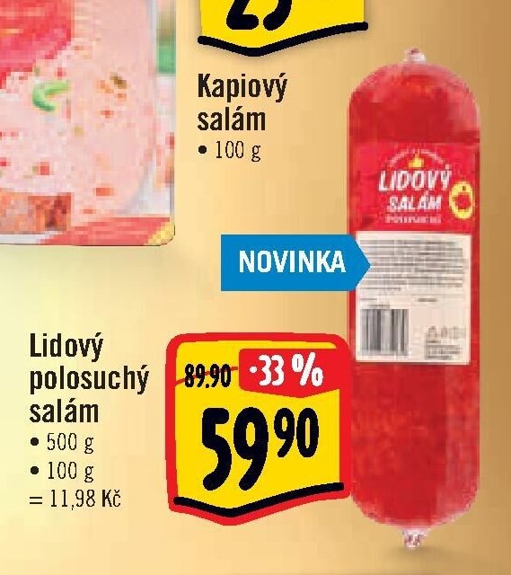 Lidový polosuchý salám