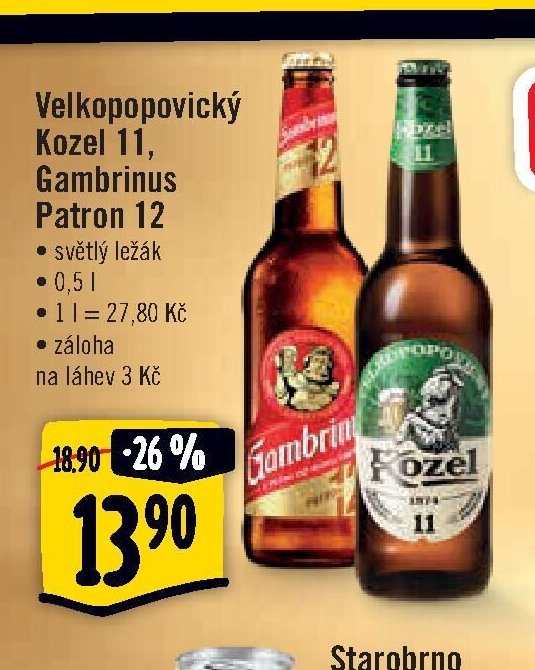 Velkopopovický Kozel 11, Gambrinus Patron 12