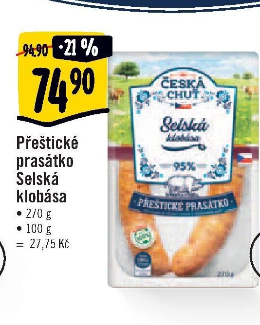 Přeštické prasátko Selská klobása