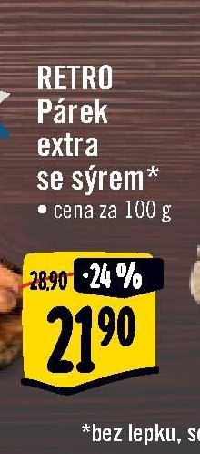 RETRO Párek extra se sýrem