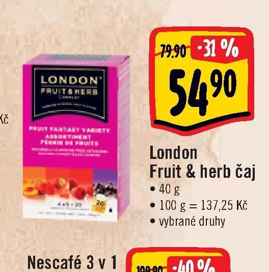 London Fruit & herb čaj