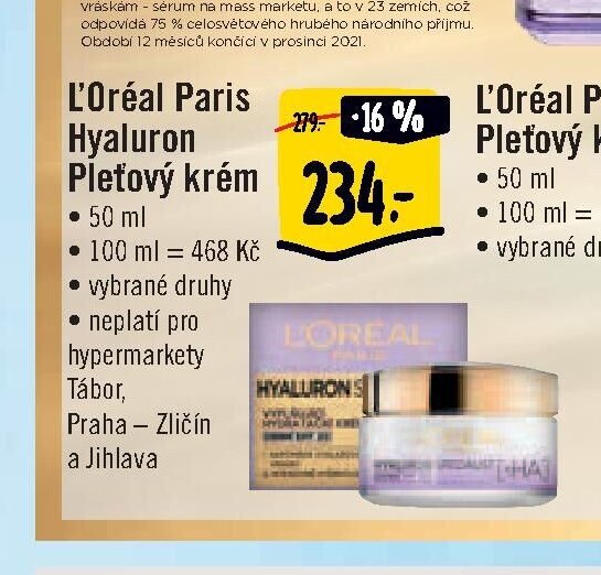 L'Oréal Paris Hyaluron Pleťový krém