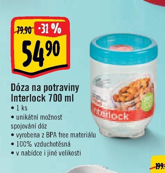Dóza na potraviny Interlock 700 ml