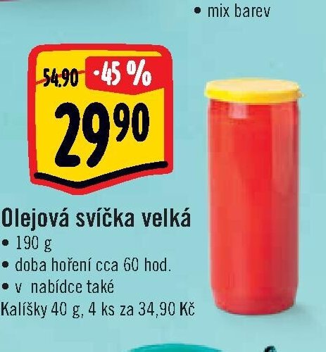 Olejová svíčka velká