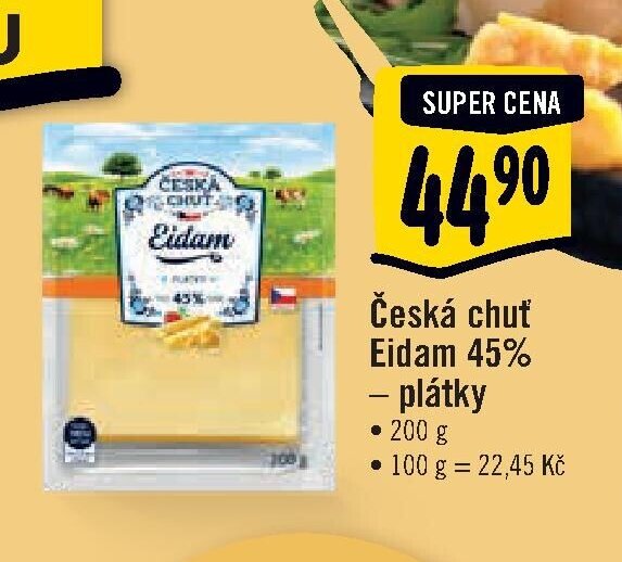 Česká chuť Eidam 45% plátky