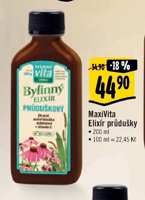 MaxiVita Bylinný elixír průdušky