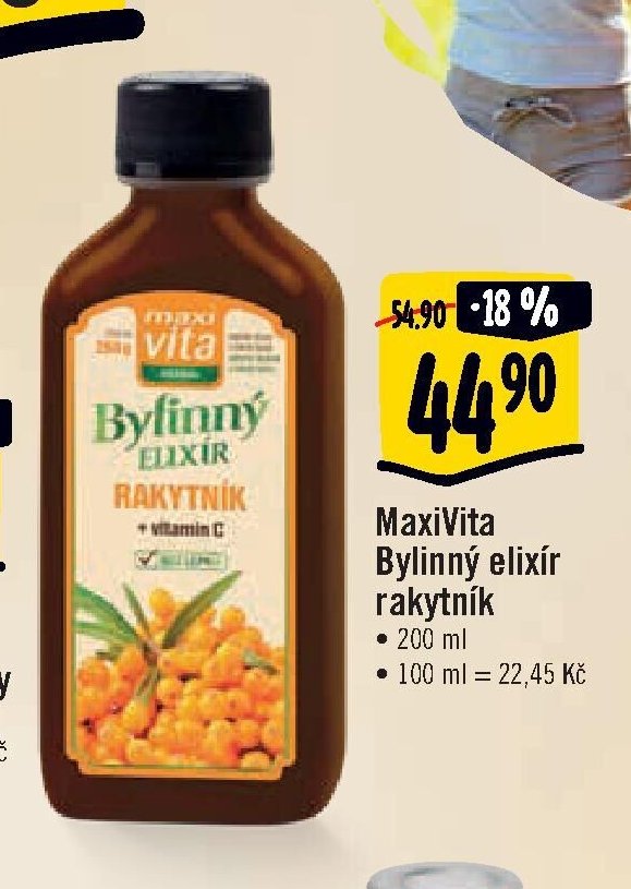 MaxiVita Bylinný elixír rakytník