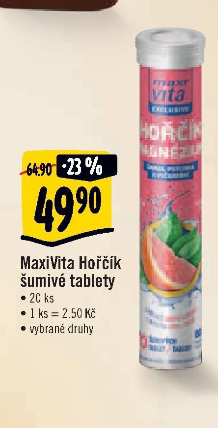 MaxiVita Hořčík šumivé tablety