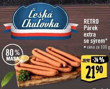 Párky extra se sýrem Albert Retro