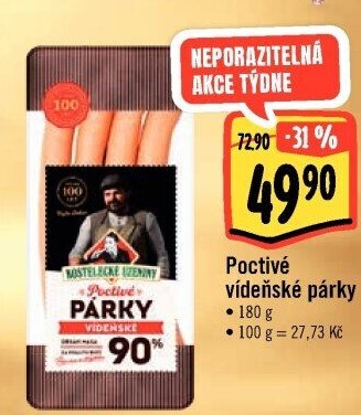 Párky vídeňské poctivé Kostelecké uzeniny
