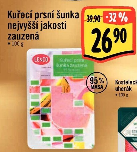 Šunka kuřecí prsní zauzená nejvyšší jakosti LE&amp