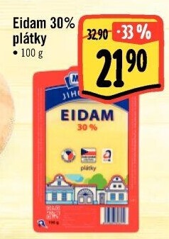 Sýr Eidam Jihočeský 30% Madeta