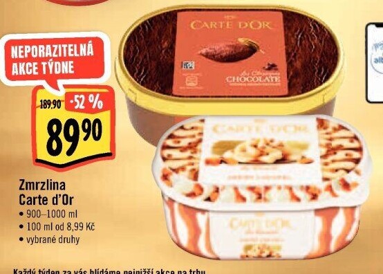 Zmrzlina ve vaničce Carte D'