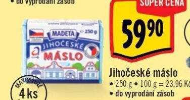 Máslo Jihočeské Madeta