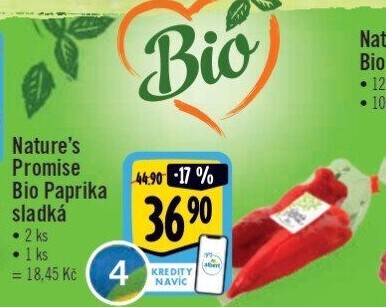 Paprika červená bio Nature'
