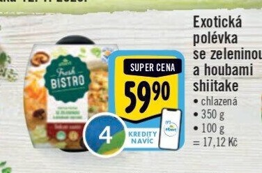 Polévka se zeleninou a houbami shiitake Albert Fresh Bistro