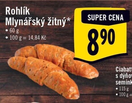 Rohlík Mlynářský žitný Albert