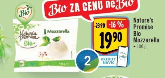 Sýr Mozzarella bio Nature'