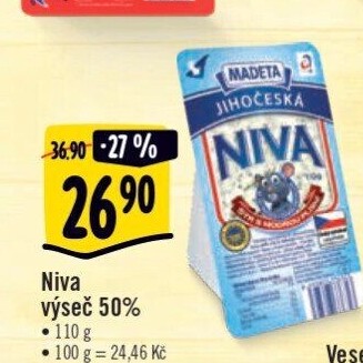 Sýr Niva Jihočeská 50% Madeta