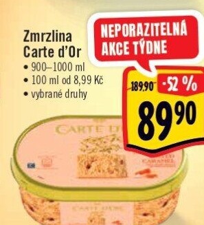 Zmrzlina ve vaničce Carte D'