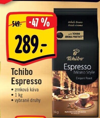 Zrnkové kávy Tchibo Espresso