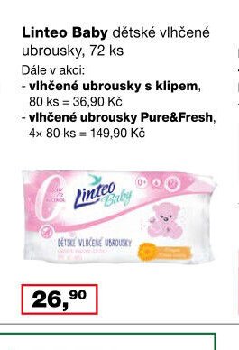 Linteo Baby dětské vlhčené ubrousky